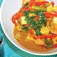 Red Curry Tofu with Mushrooms, Red Bell Pepper & Parsley